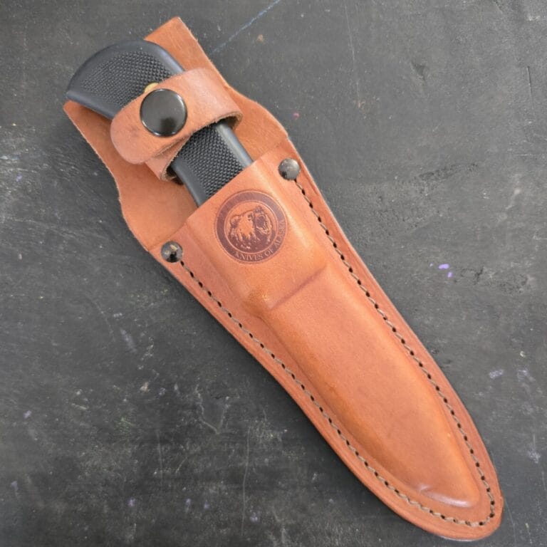 Knives of Alaska, USA made D2 Elk Hunter Sheath Knife featuring Sure Grip Scales knives for sale