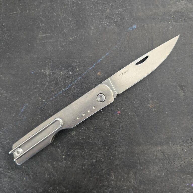 Quiet Carry "The West" in Smooth Titanium and CPM 20 CV knives for sale