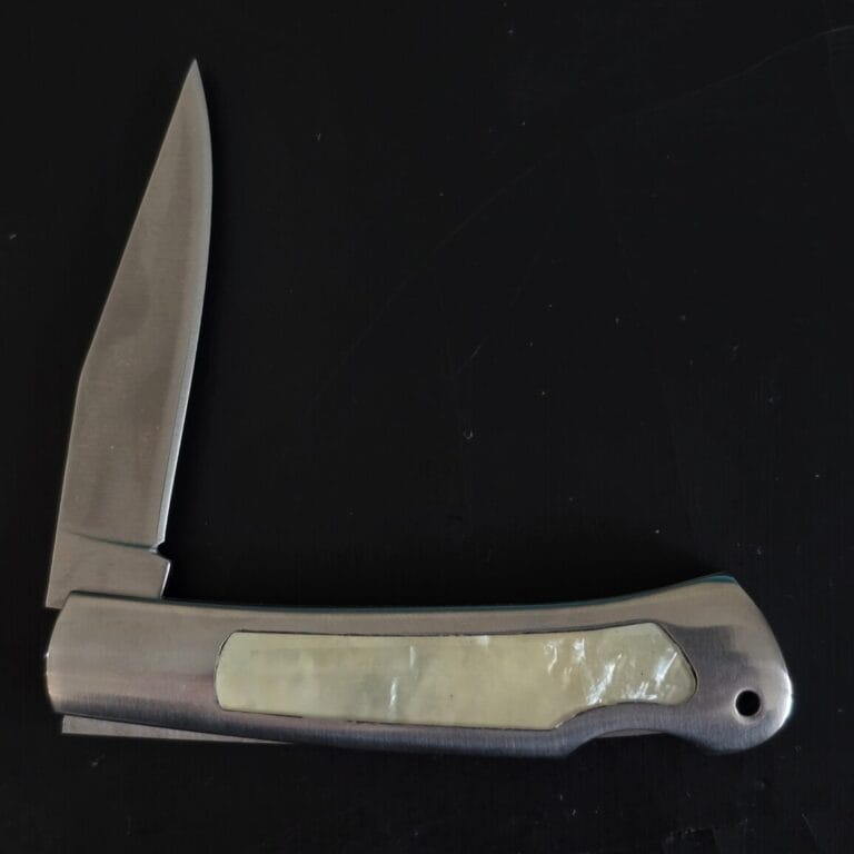 Kissing Crane Genuine MOP and Stainless Pocket Knife knives for sale