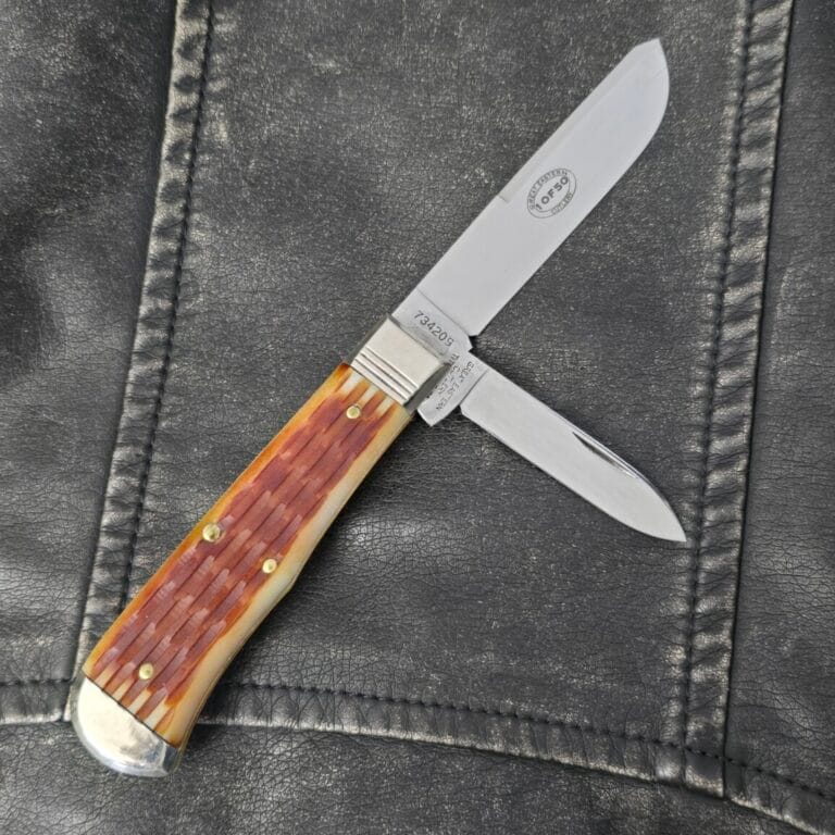 Great Eastern Cutlery #734209 JFB Antique Amber BASKET WEAVE SN 11 (50 made) knives for sale