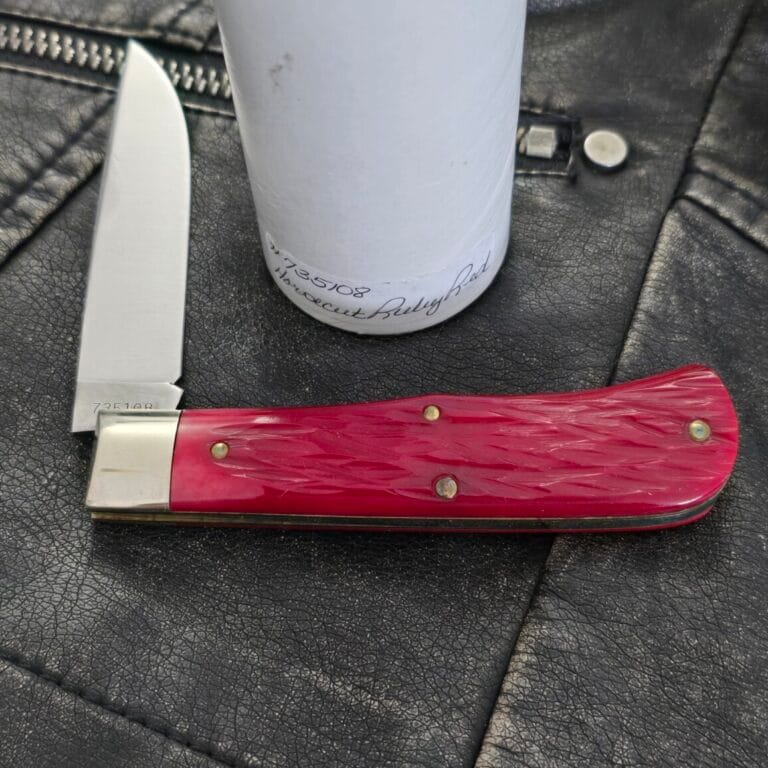 Great Eastern Cutlery #735108 Horse Cut Ruby Red Bone knives for sale