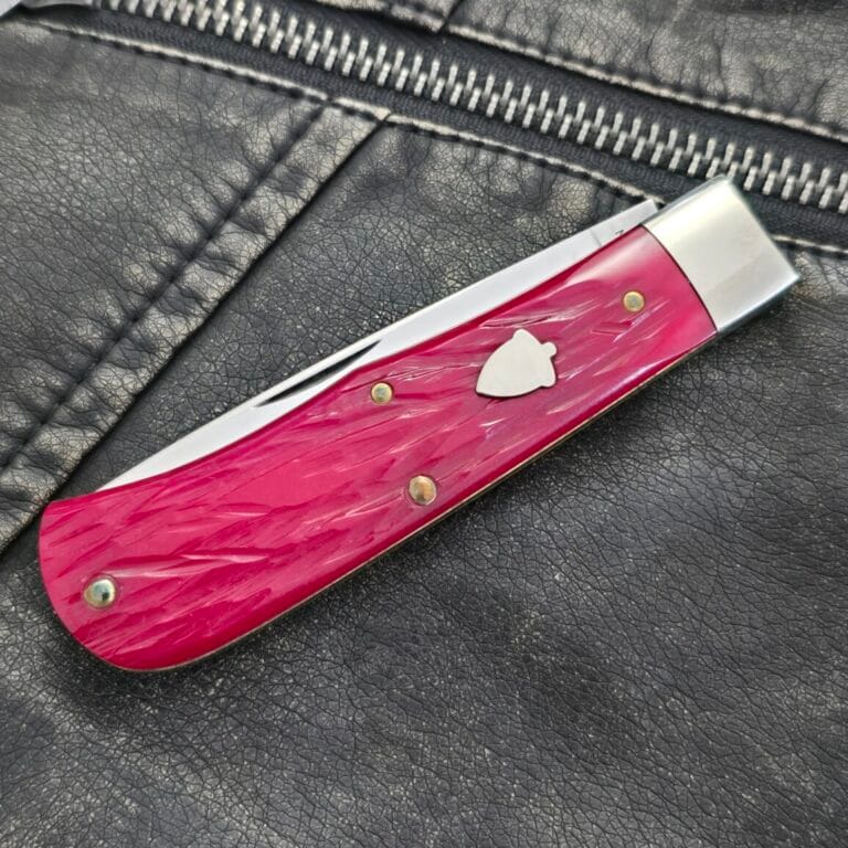 Great Eastern Cutlery #735108 Horse Cut Ruby Red Bone knives for sale