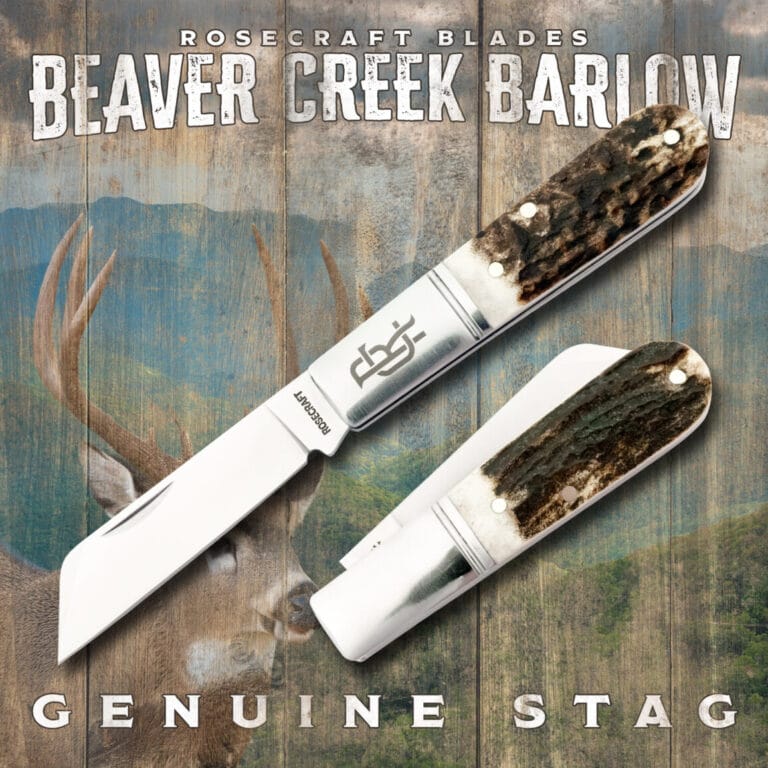 RoseCraft Blades Beaver Creek Barlow Stag RCT006-STG knives for sale