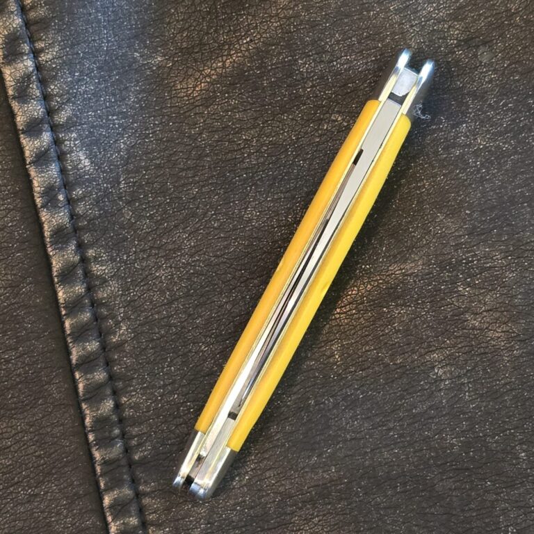 Great Eastern Cutlery #380225 Yellow Linen Micarta