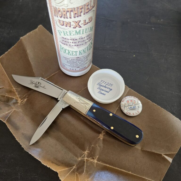 Great Eastern Cutlery #771225 Blueberry Sawcut Bone Prototype