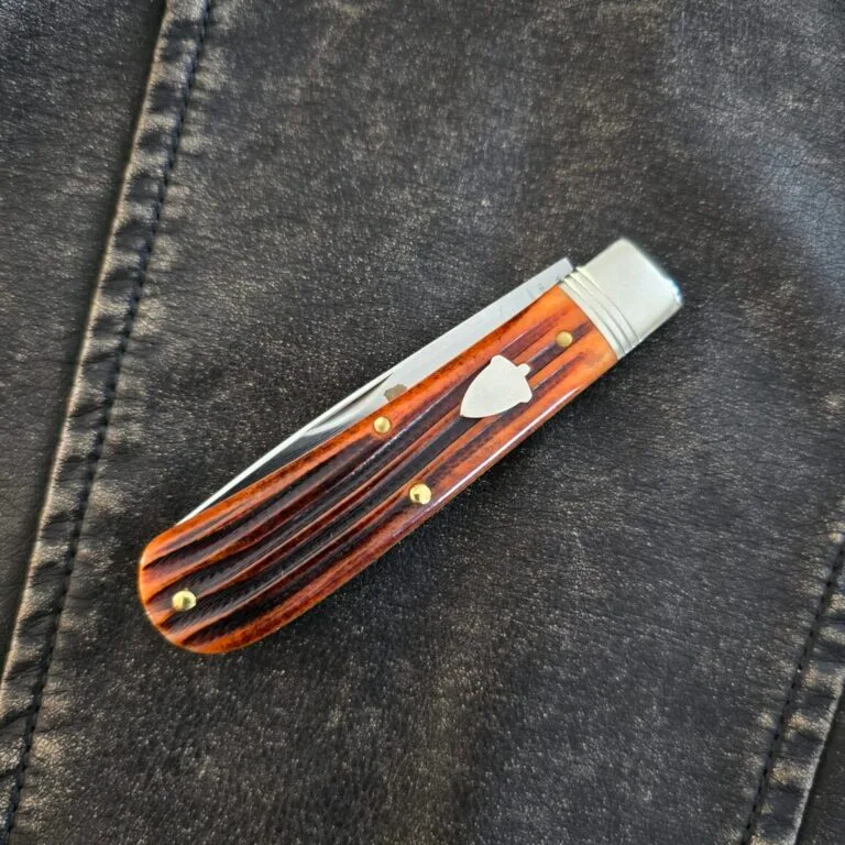 Great Eastern Cutlery #745116 Burnt Orange Jigged Bone