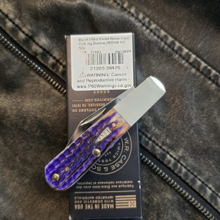 Case XX USA Burnt Ultra Violet Bone Corn Cob Jigged Barlow 620091/2 SS No39425 Peanut Butter and Jelly