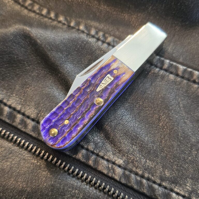 Case XX USA Burnt Ultra Violet Bone Corn Cob Jigged Barlow 620091/2 SS No39425 Peanut Butter and Jelly