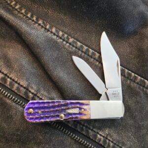 Case XX USA Burnt Ultra Violet Bone Corn Cob Jigged Barlow 620091/2 SS No39425 Peanut Butter and Jelly