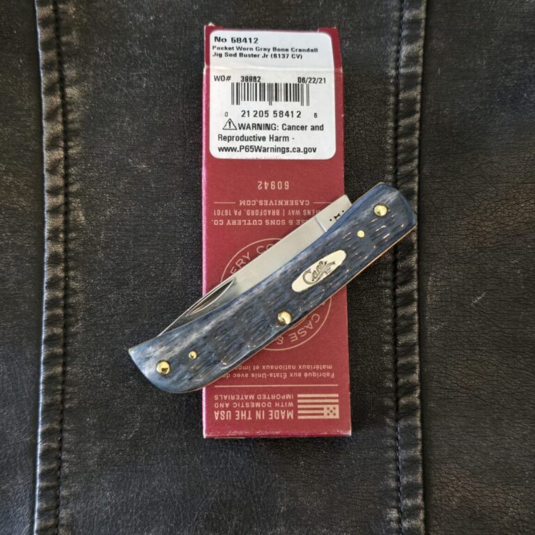 Case XX USA Pocket Warn Gray Bone Crandell Jig Sod Buster Jr 6137 CV No 58412