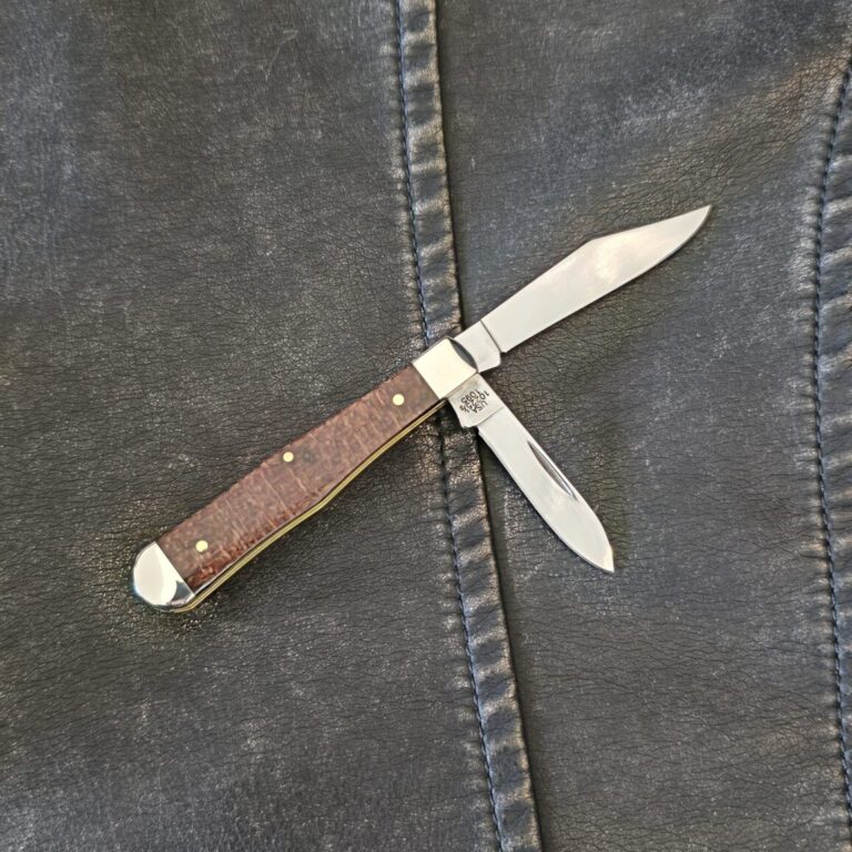 Case XX USA SMKW Exclusive Natural Burlap Micarta Smooth Small Swell Center Jack 10225 1/2 1095 CS No 21933