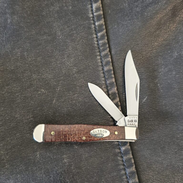 Case XX USA SMKW Exclusive Natural Burlap Micarta Smooth Small Swell Center Jack 10225 1/2 1095 CS No 21933