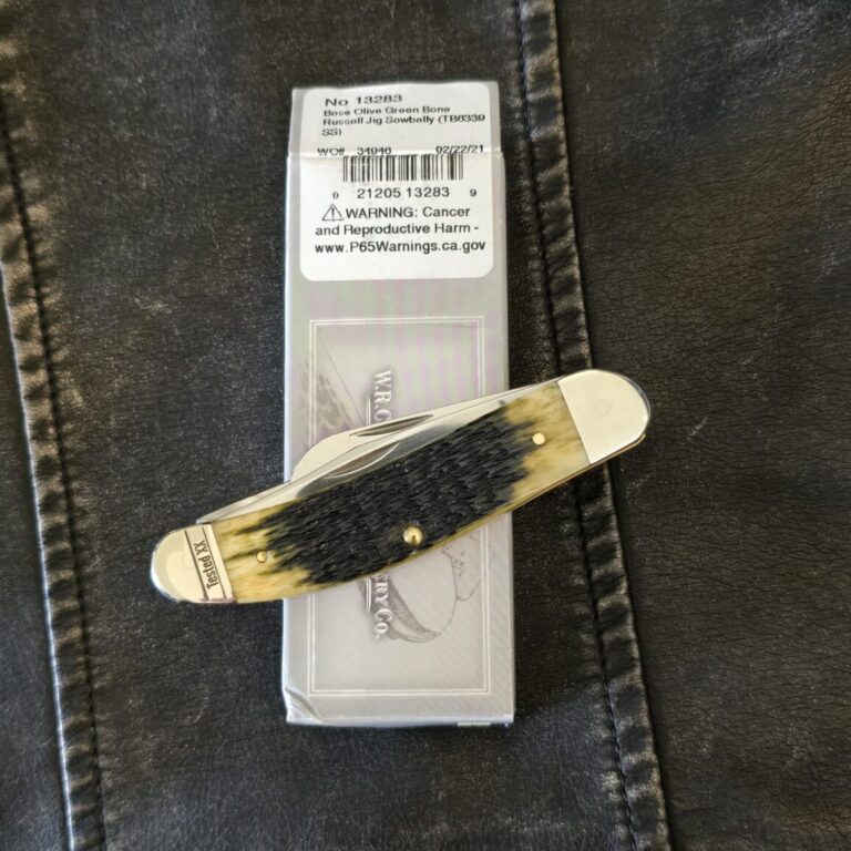 Case XX USA Bose Olive Green Bone Russel Jig Sow Belly TB6339 SS No 13283