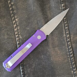 Protech Godson Bead Blasted Blade, Plain Edge 720 Purple (gently used)