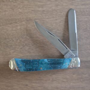 Rough Rider Trapper in Blue Jigged Bone