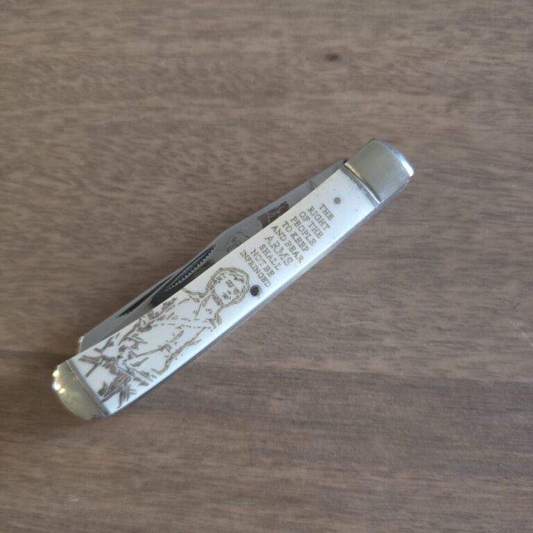Rough Rider Trapper in White Jigged Bone Right to Bear Arms