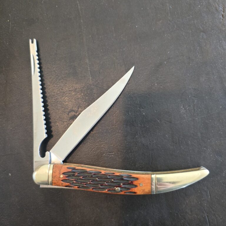 Frost Cutlery Large Toothpick /Fish Knife in Brown Jigged Bone