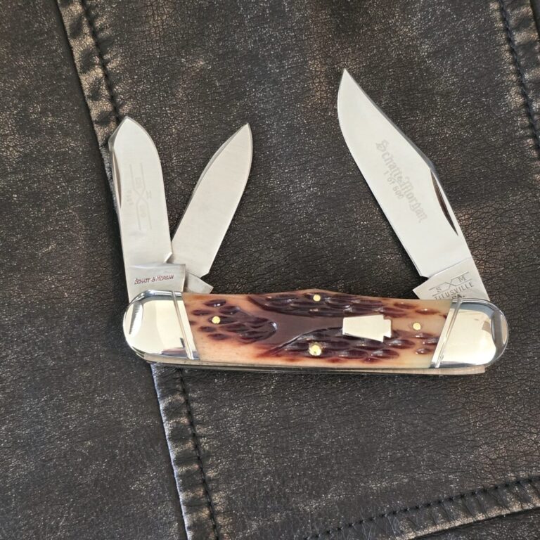 Schatt & Morgan 2010 Series XX Model No. 043163 Keystone Series Rail Splitter Worm Groove Jigged Bone 440 HC