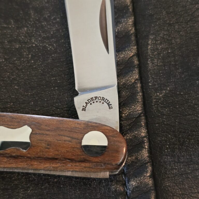 Canal Street Cutlery 2015 Blade Forums Club Knife Serpentine Double End Jack Shadow Pattern in Mexican Bocote Wood and 440C