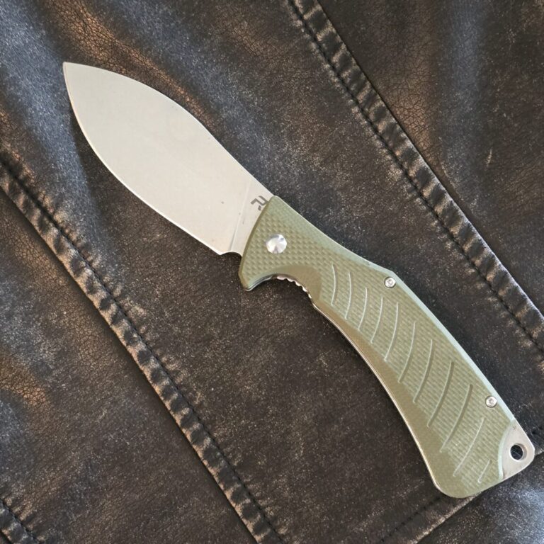 REVO Ness Liner Lock OD Green G10 with Lanyard Hole and Pocket Clip, Flipper (used)