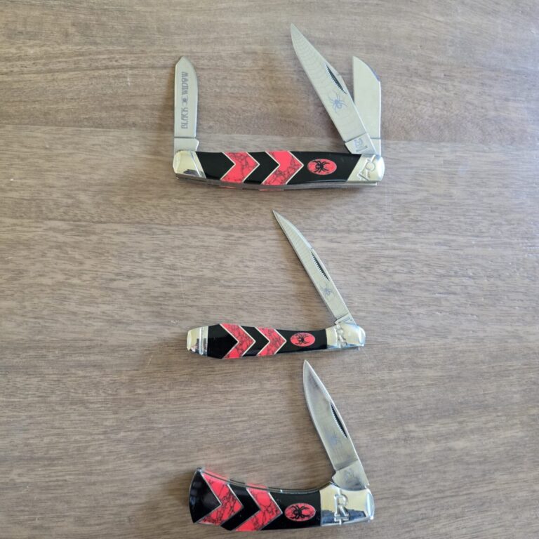 Rough Ryder Black Widow Set of 3 Slip Joint Knives