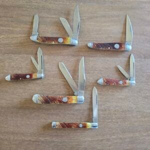 Queen Cutlery Set Of 6 Saw Cut Brown Bone Slip joints
