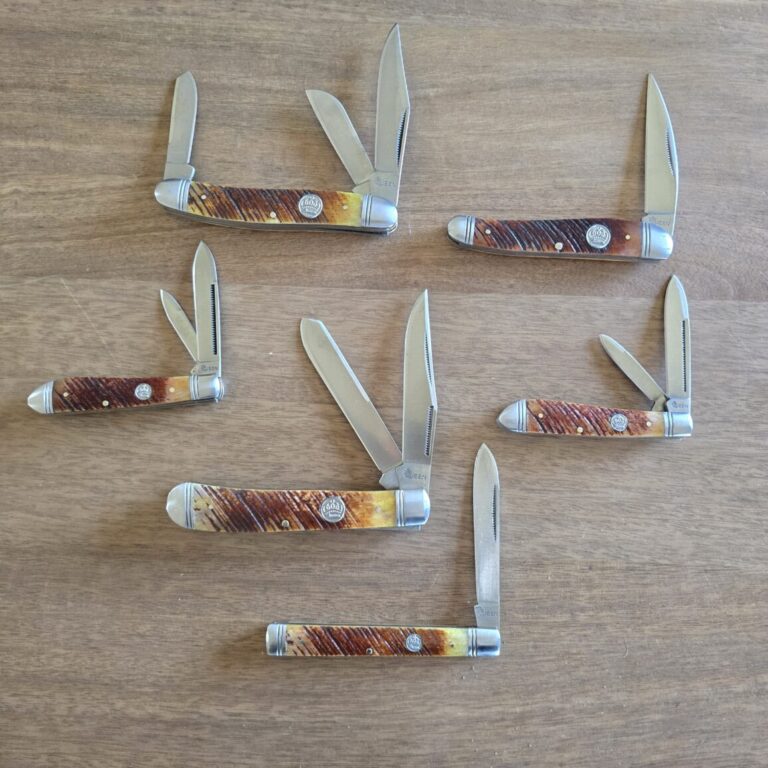 Queen Cutlery Set Of 6 Saw Cut Brown Bone Slip joints