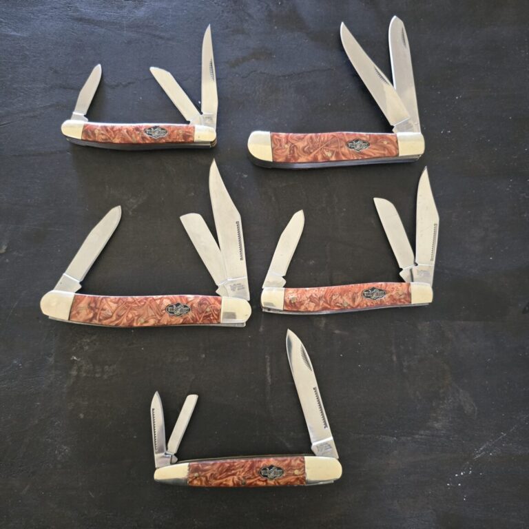 Wild Turkey Cutlery Copper Swirl Synthetic Set of 5 Slip Joint Knives