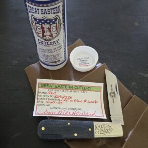 Great Eastern Cutlery #863125 SS Denim Blue Micarta PROTOTYPE