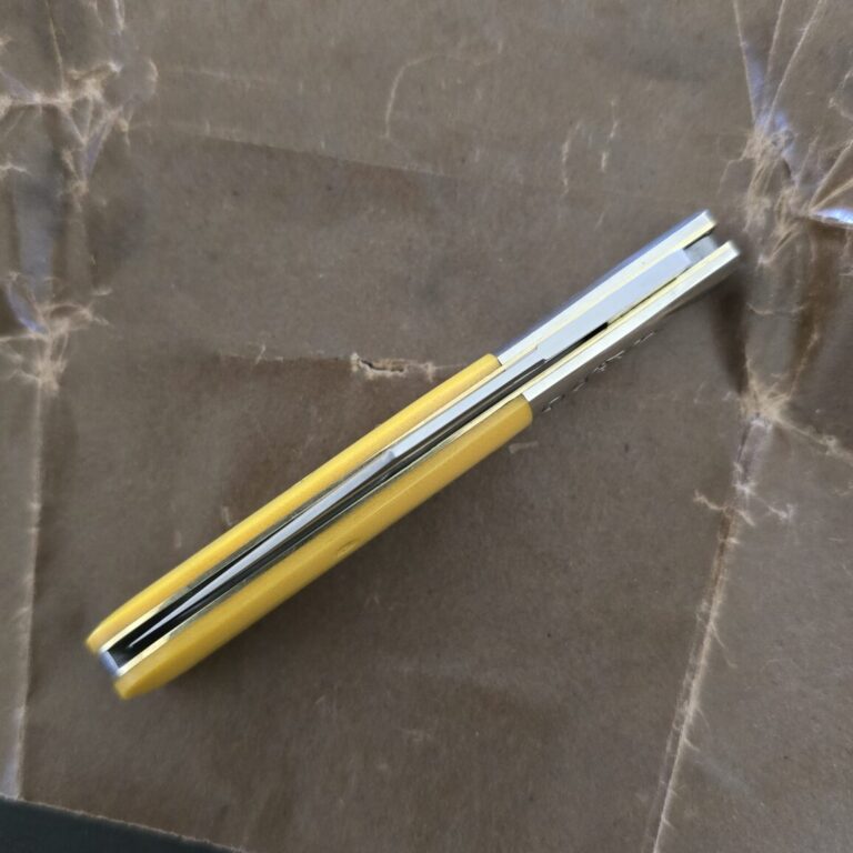 Great Eastern Cutlery #861125 SS Yellow Linen Micarta PROTOTYPE