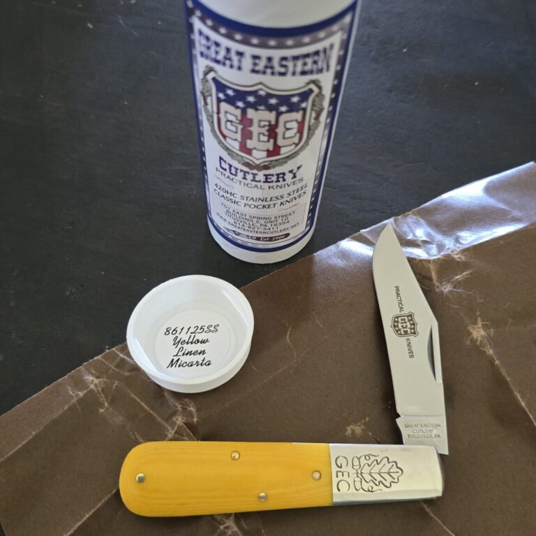 Great Eastern Cutlery #861125 SS Yellow Linen Micarta