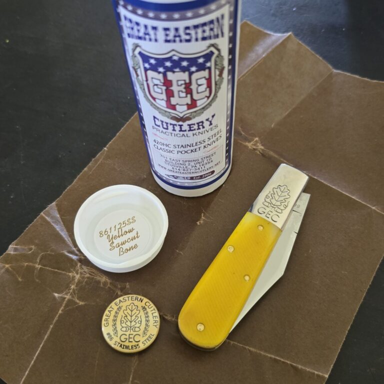 Great Eastern Cutlery #861125 SS Yellow Sawcut Bone