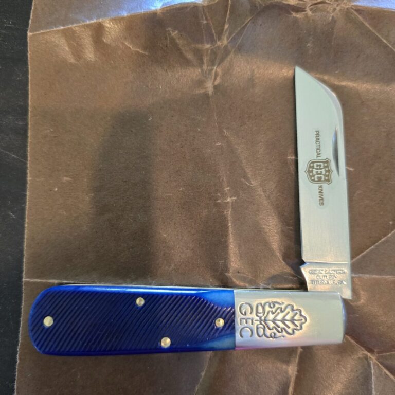 Great Eastern Cutlery #863125 SS Navy Blue Sawcut Bone PROTOTYPE