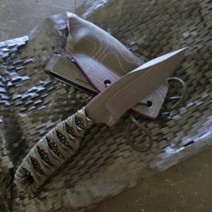 Revenant Corps G10 Drop Point Recurve DPR Black on Black w/ Belt Clip Sheath and Stingray