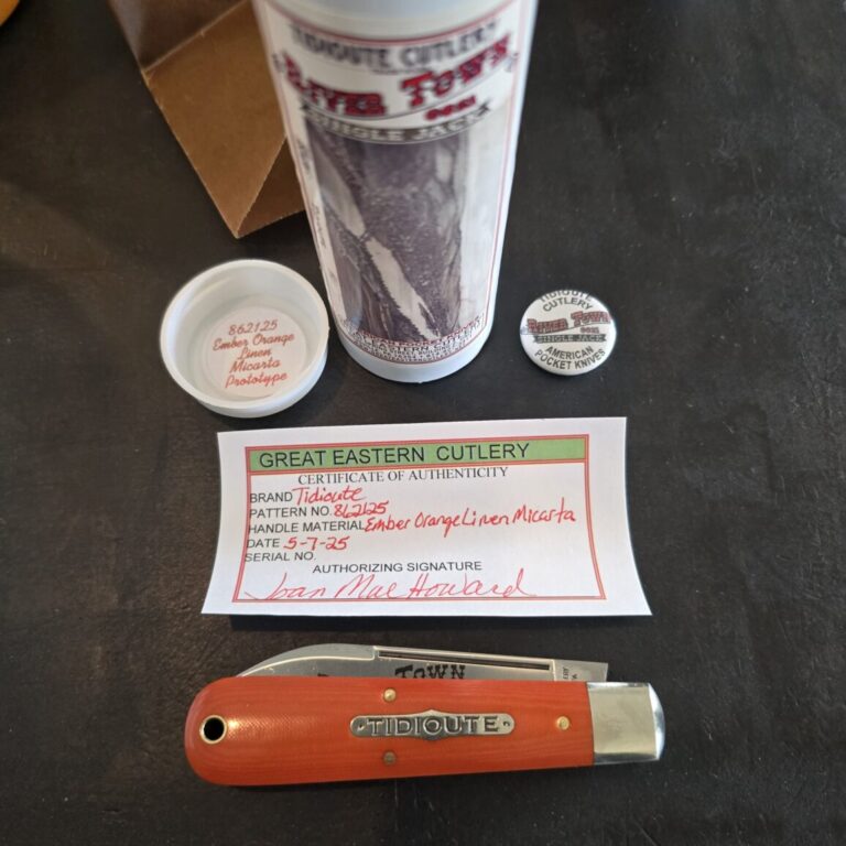 Great Eastern Cutlery #862125 Ember Orange Linen Micarta PROTOTYPE