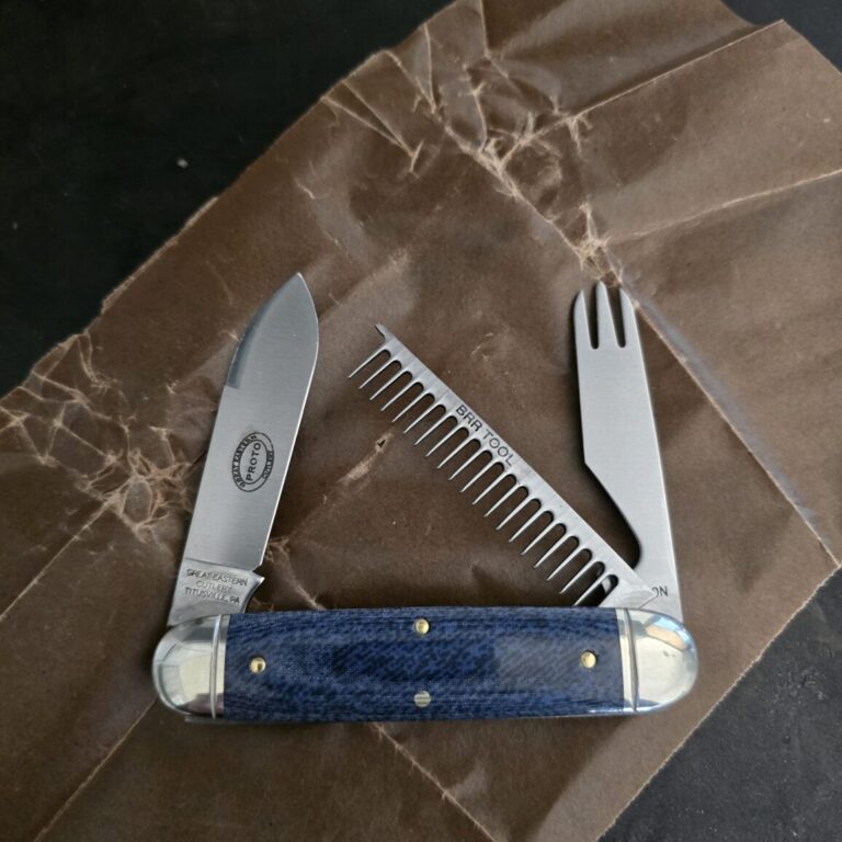 Great Eastern Cutlery #352325 Faded Denim Blue Micarta PROTOTYPE
