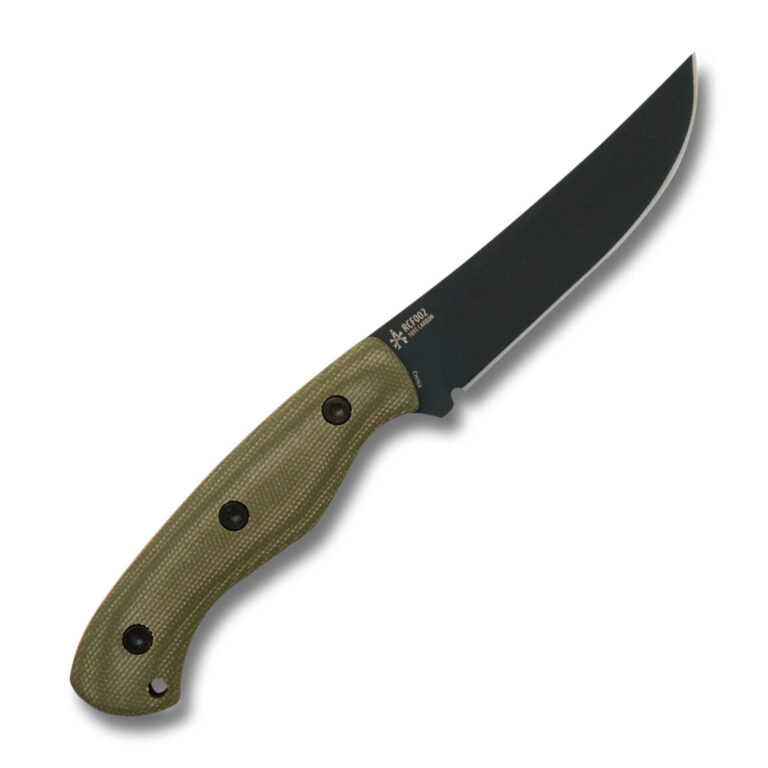 RoseCraft Blades F2 Fixed Blade RCF002 in 1095 Carbon Steel and OD Green Micarta