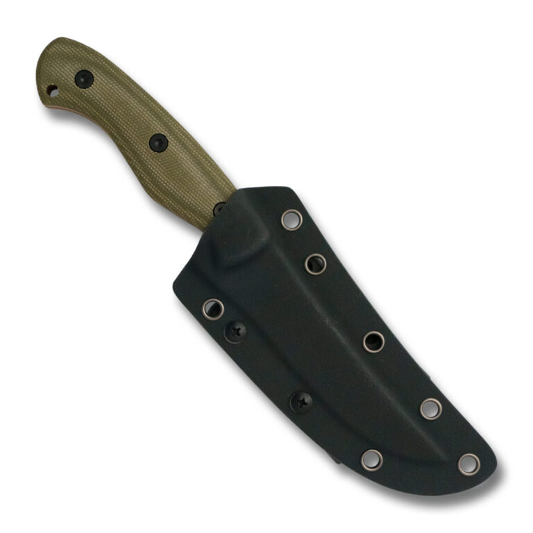 RoseCraft Blades F2 Fixed Blade RCF002 in 1095 Carbon Steel and OD Green Micarta