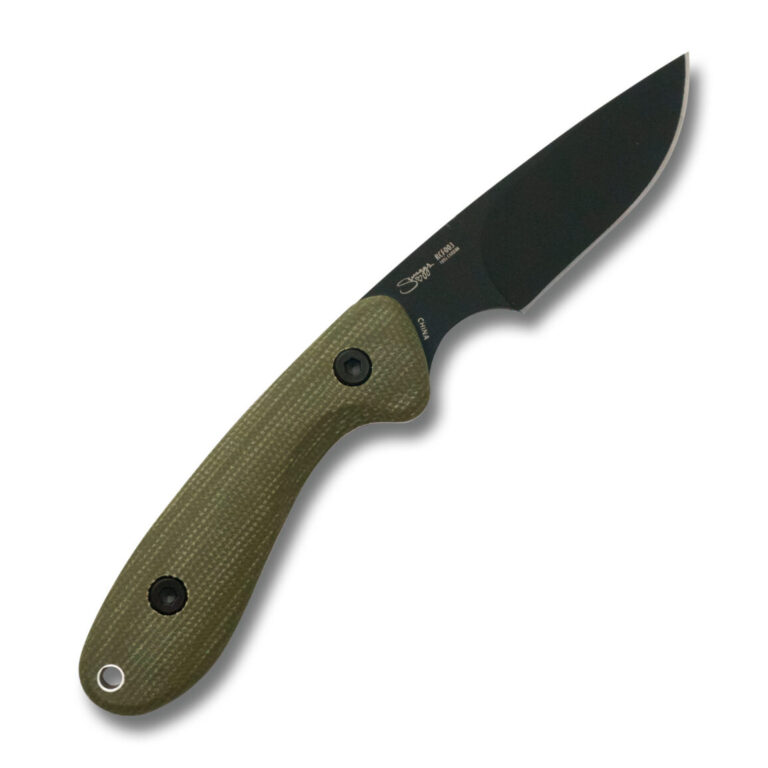 RoseCraft Blades  F3 Fixed Blade RCF003 in Black Powder Coated Stainless Steel and OD Green Micarta