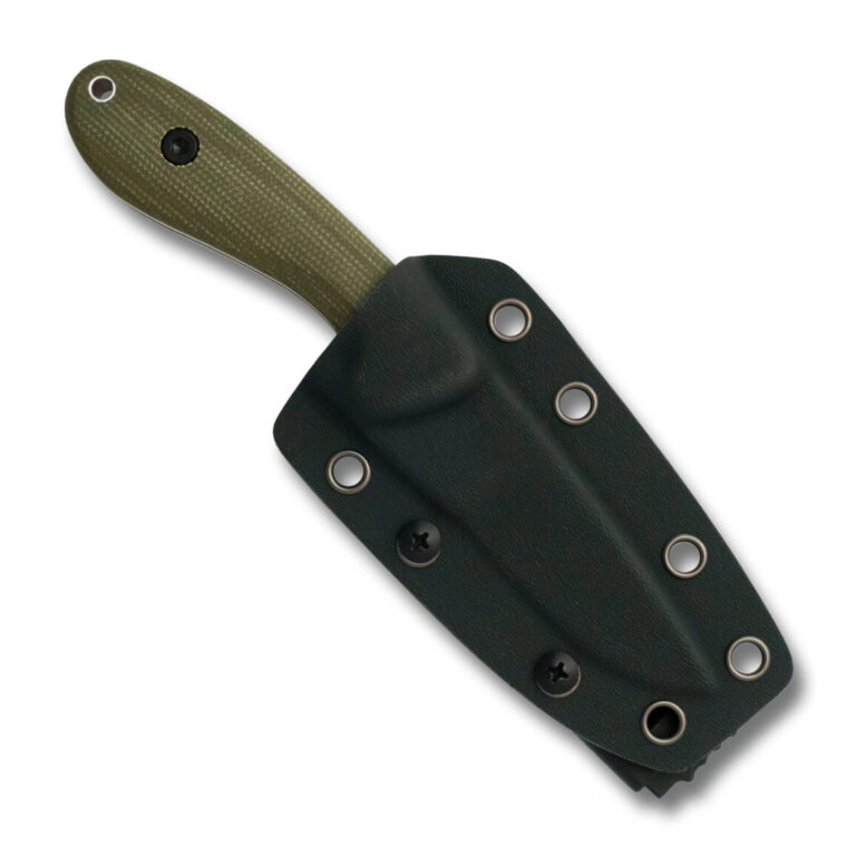RoseCraft Blades  F3 Fixed Blade RCF003 in Black Powder Coated Stainless Steel and OD Green Micarta