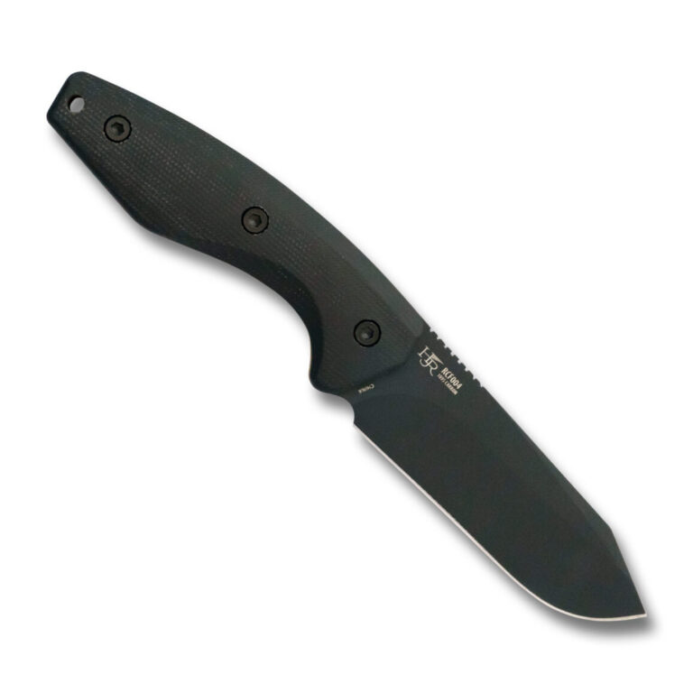 RoseCraft Blades  F4 Fixed Blade RCF004 in Black Powder Coated Stainless Steel and Black Micarta