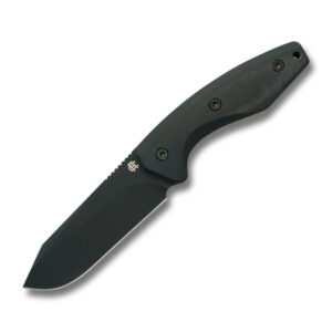 RoseCraft Blades  F4 Fixed Blade RCF004 in Black Powder Coated Stainless Steel and Black Micarta