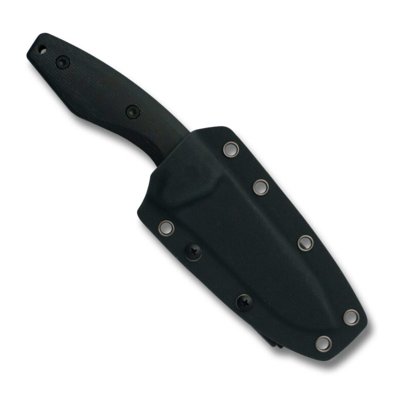 RoseCraft Blades  F4 Fixed Blade RCF004 in Black Powder Coated Stainless Steel and Black Micarta