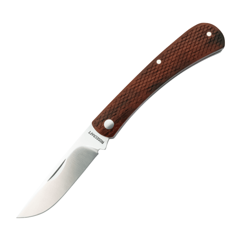 New Traditional Knives from RoseCraft Blades knives for sale RoseCraft Blades Overall Creek Farm Hand Yellow Sandalwood RCT022-YSW knives for sale