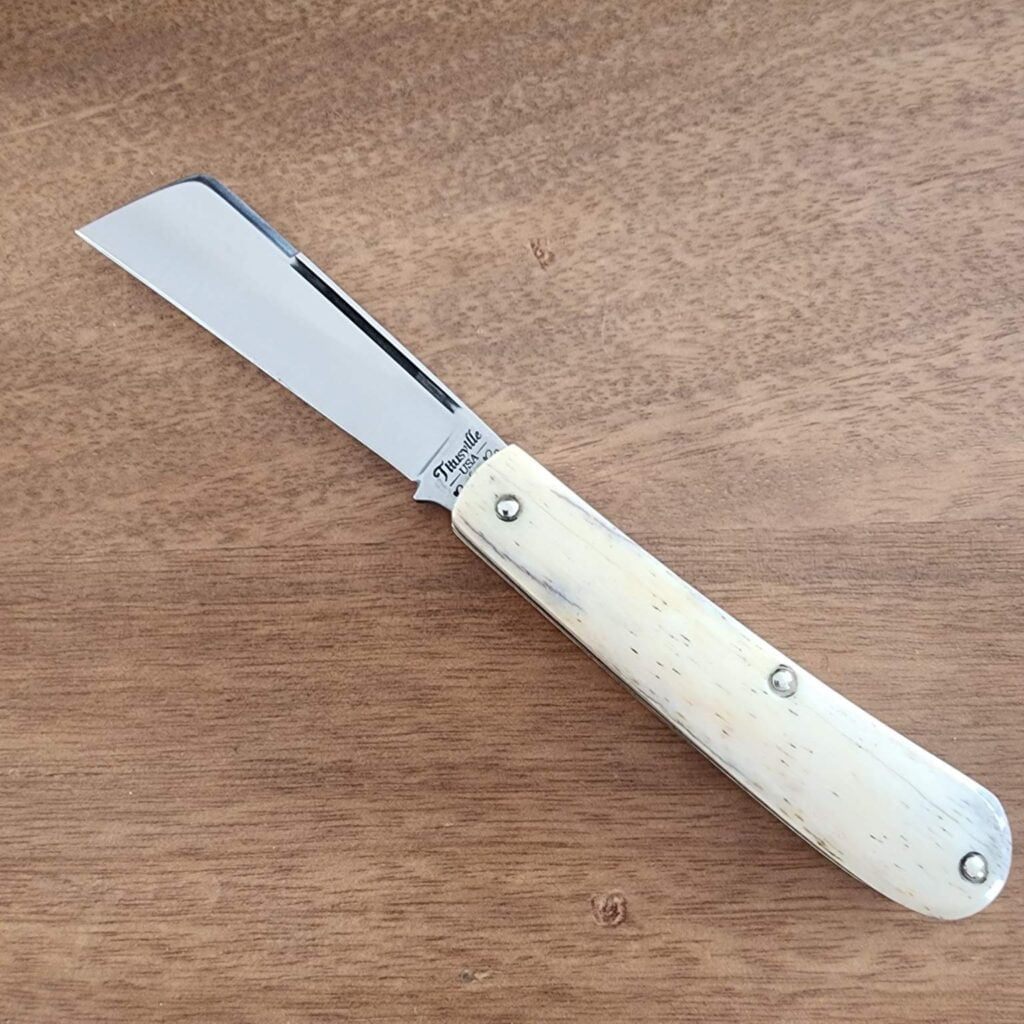 Titusville Big Easy Cotton Sampler 1095 Carbon W/ Long Pull 1 of 1 PROTOTYPE 2024 Stone Giraffe Bone knives for sale