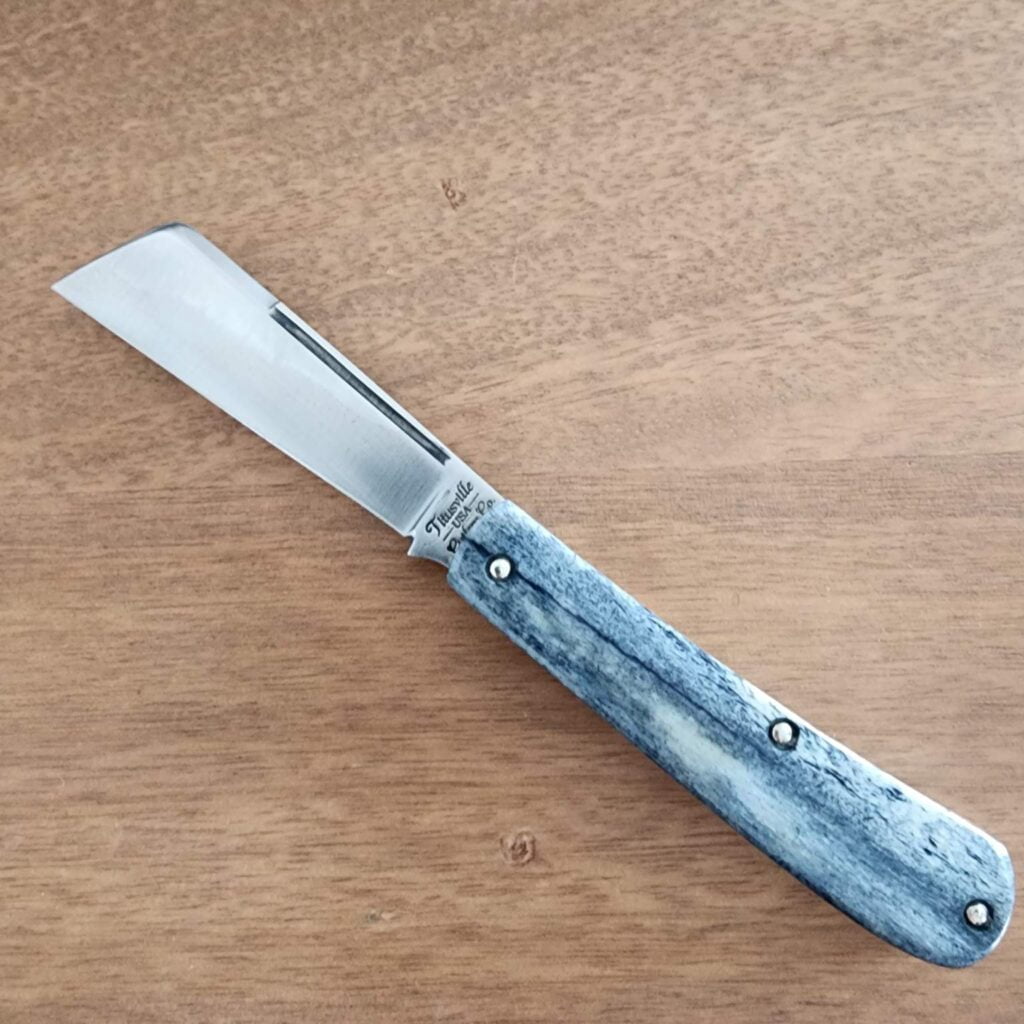 Titusville Big Easy Cotton Sampler 1095 Carbon W/ Long Pull 1 of 1 PROTOTYPE 2024 Gray Giraffe Bone knives for sale