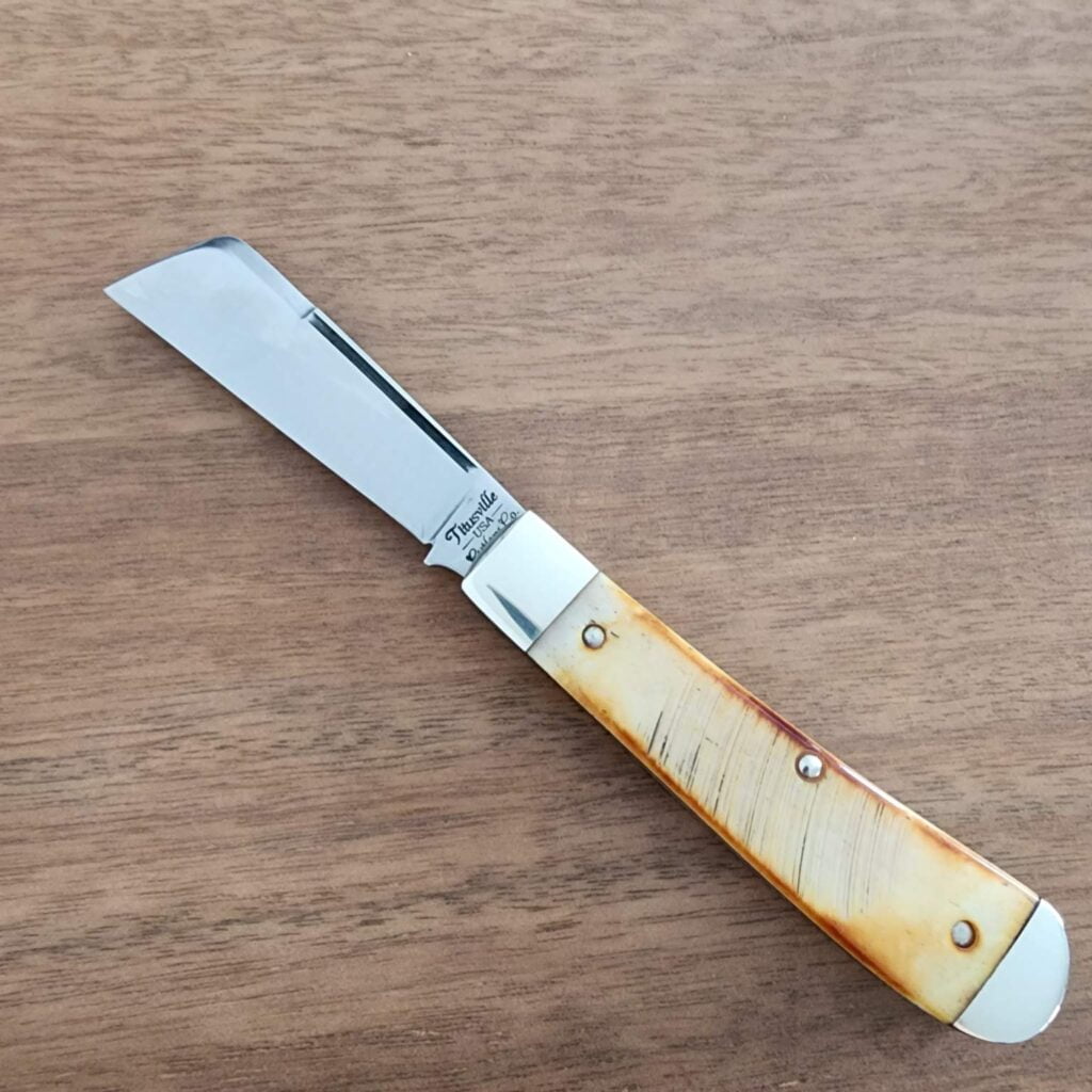 Titusville Big Easy Cotton Sampler 1095 Carbon W/ Long Pull 1 of 1 PROTOTYPE 2024 Sawcut Bone knives for sale