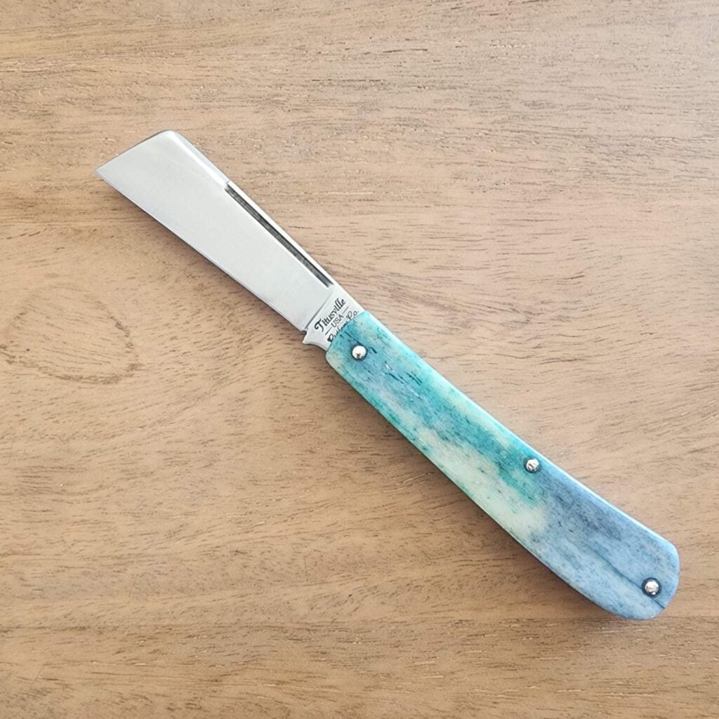 Titusville Big Easy Cotton Sampler 1095 Carbon W/ Long Pull 1 of 1 PROTOTYPE 2024 Tooty Fruity Giraffe Bone knives for sale