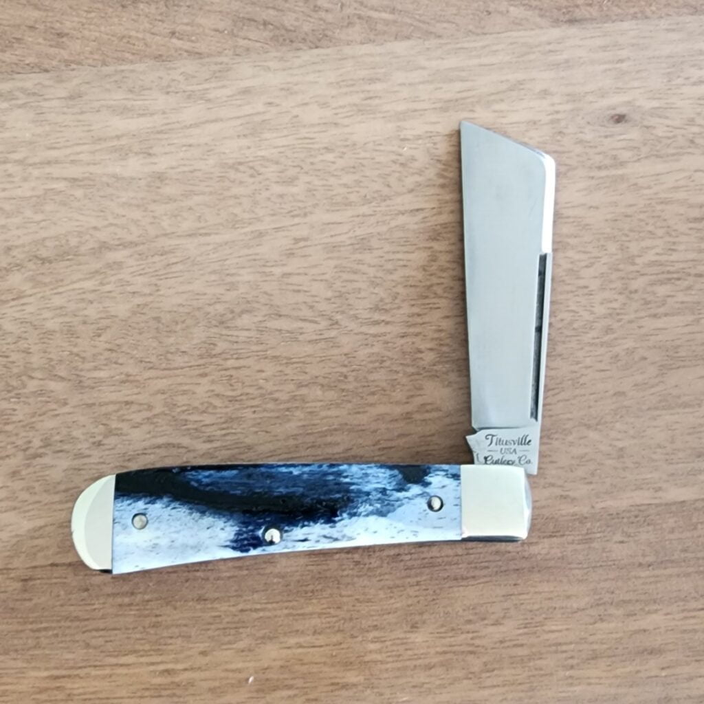TSAK Exclusive Lone Wolf Giraffe Bone knives for sale Titusville TSA Exclusive Lone Wolf Giraffe Bone Big Easy Cotton Sampler 1095 Carbon W/ Long Pull 1 of 6 knives for sale