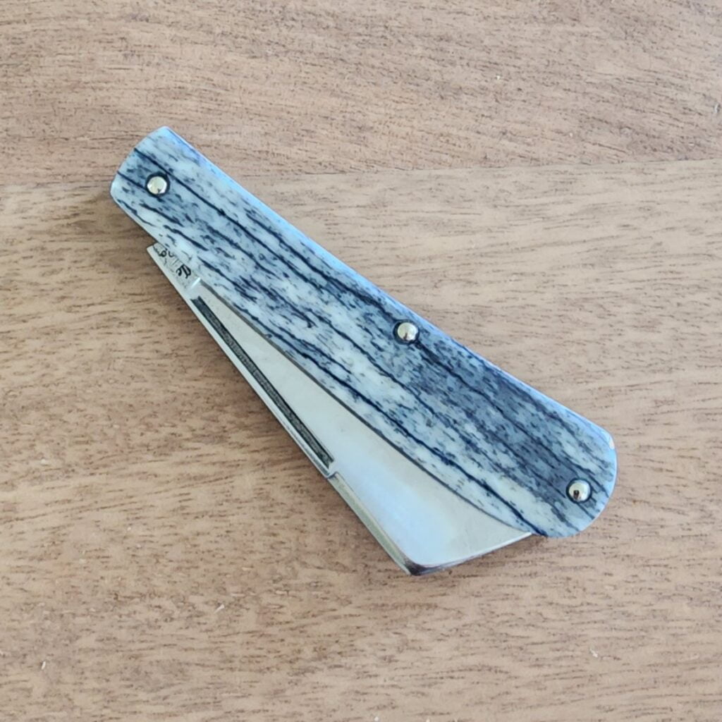 TSAK Exclusive Lone Wolf Giraffe Bone knives for sale Titusville TSA Exclusive Lone Wolf Giraffe Bone Big Easy Cotton Sampler Shadow Pattern 1095 Carbon W/ Long Pull 1 of 6 knives for sale